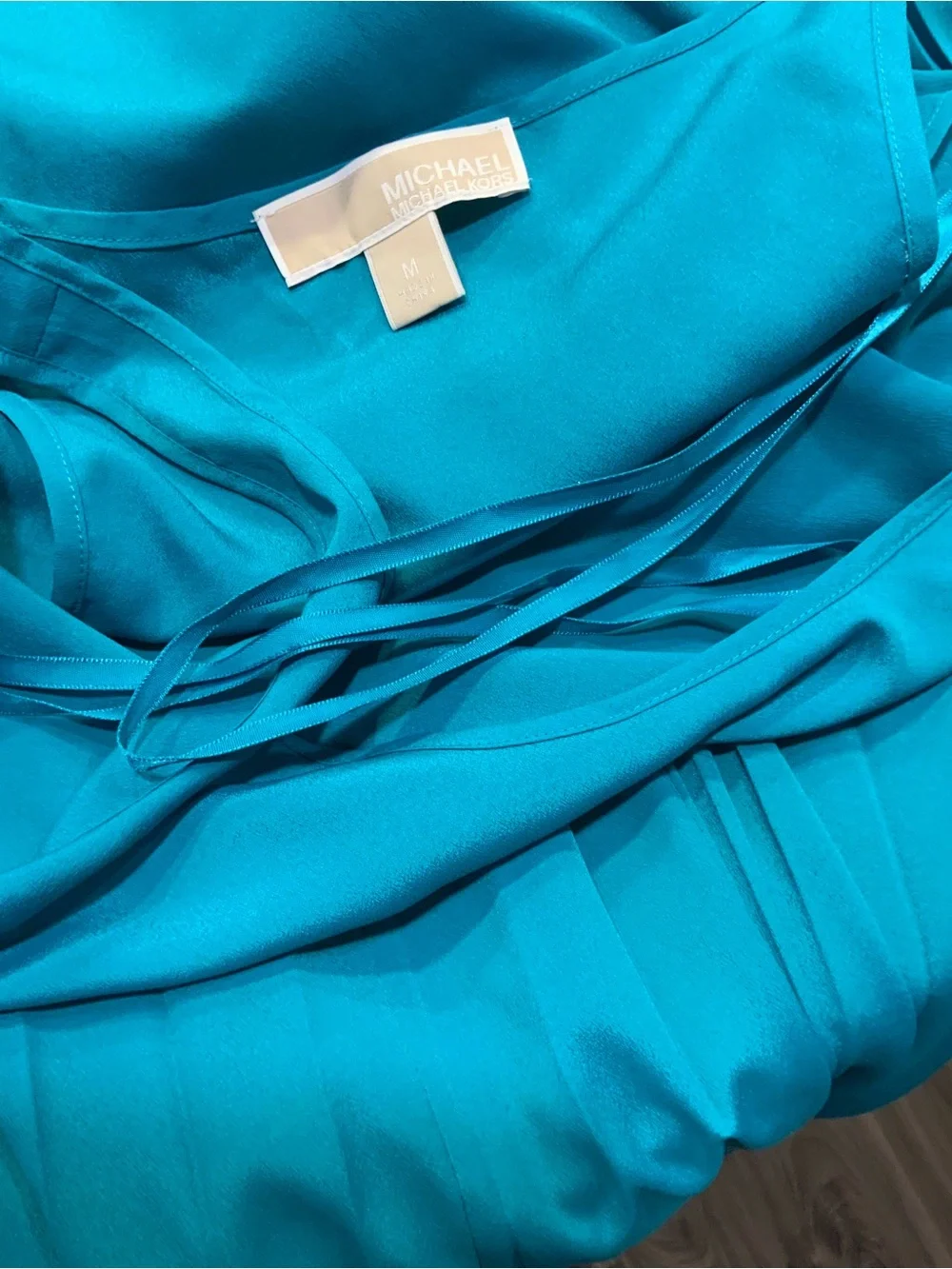 MICHAEL Michael Kors Teal Sleeveless Pleated Maxi Dress
